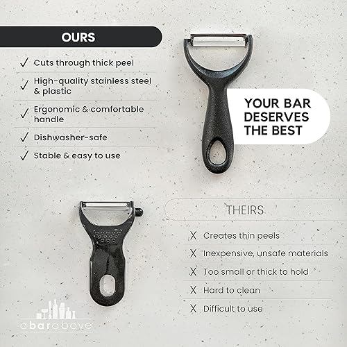 Miniatura 5 de A Bar Above Pelador dorado de cítricos, pelador de frutas de acero inoxidable para adornos y giros de cóctel, herramienta de pelado de agarre cómodo
