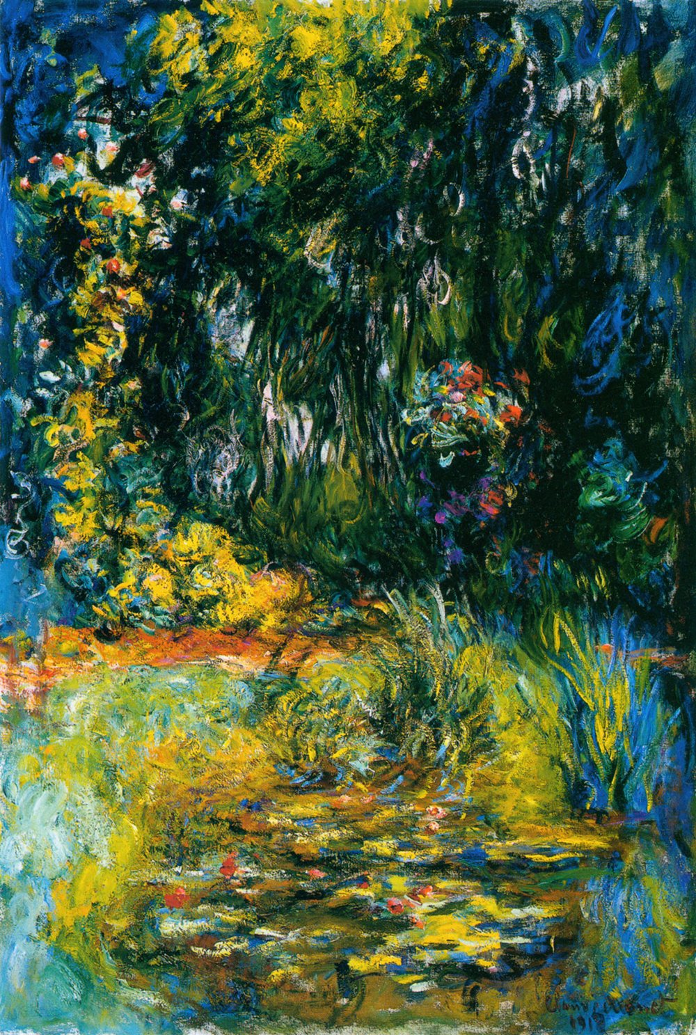 Monet nympheas œuvre extra large de Claude Monet édition cadre noir mat