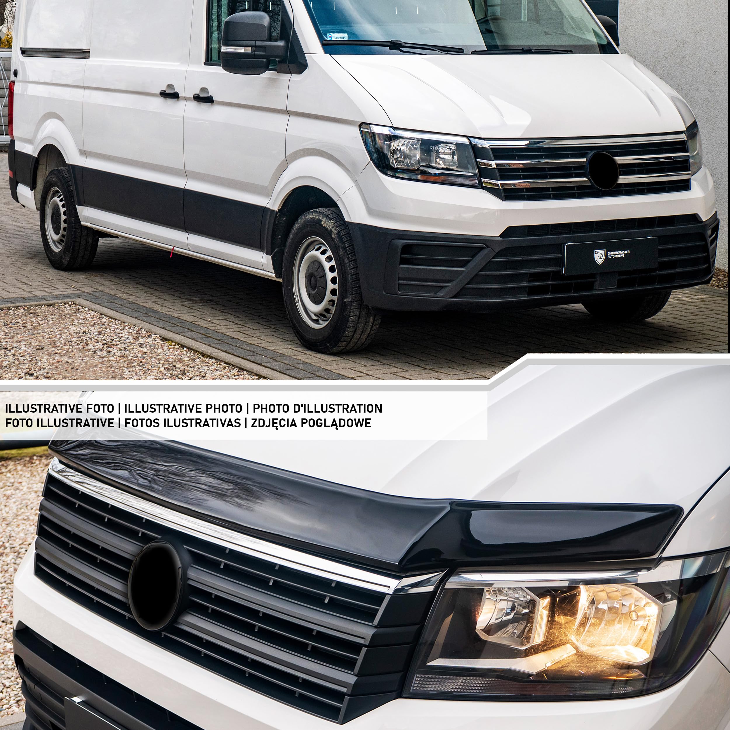 CHROMEMASTER | Protection Contre les Gravillons ; Protège-capot Compatible avec Citroën Berlingo à partir de 2019 | ABS Noir | Le Déflecteur de Capot Protège Contre les Projections de Graviers