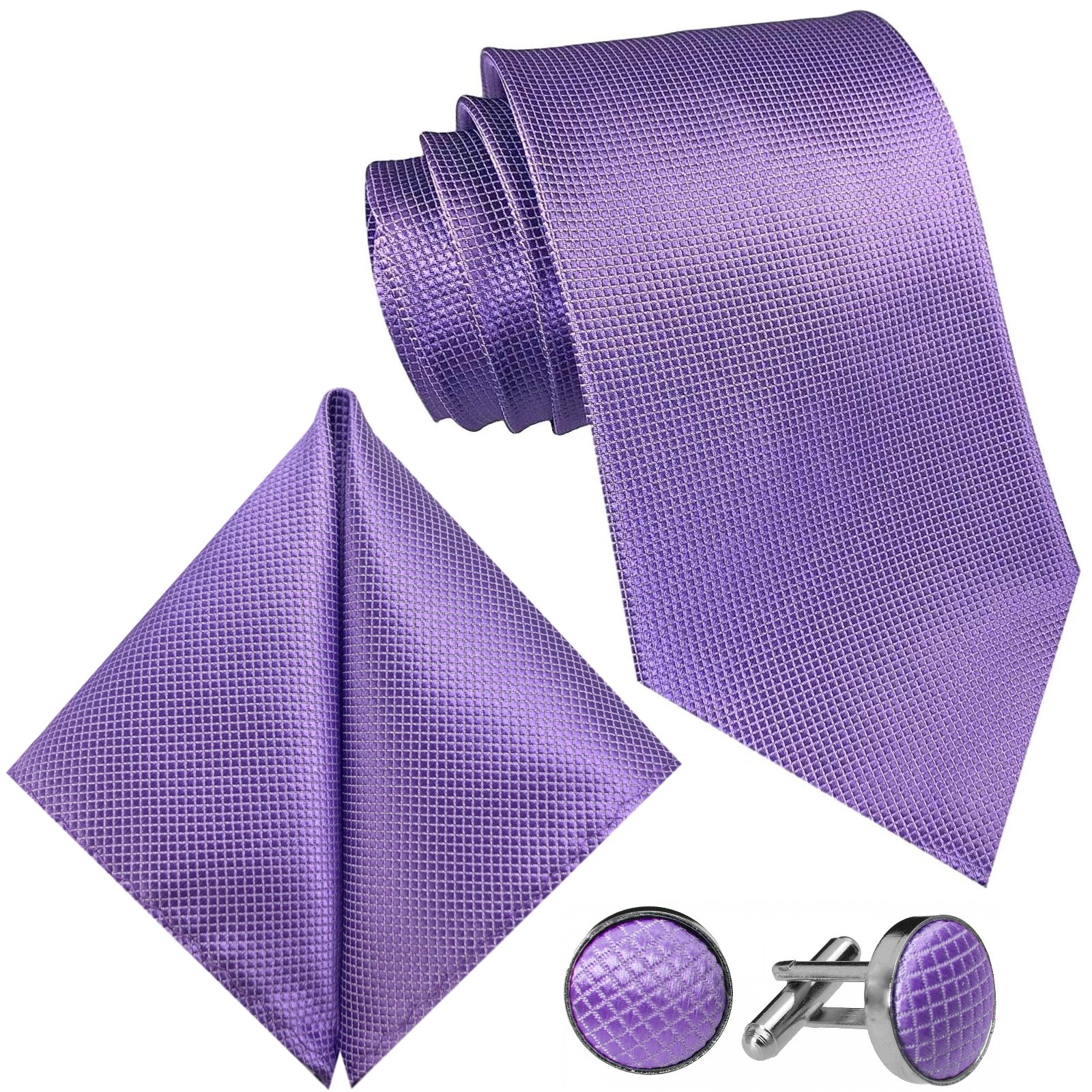 Gallo - Cravatta Uomo Seta Mélange Viola Passiflora Tinta Unita