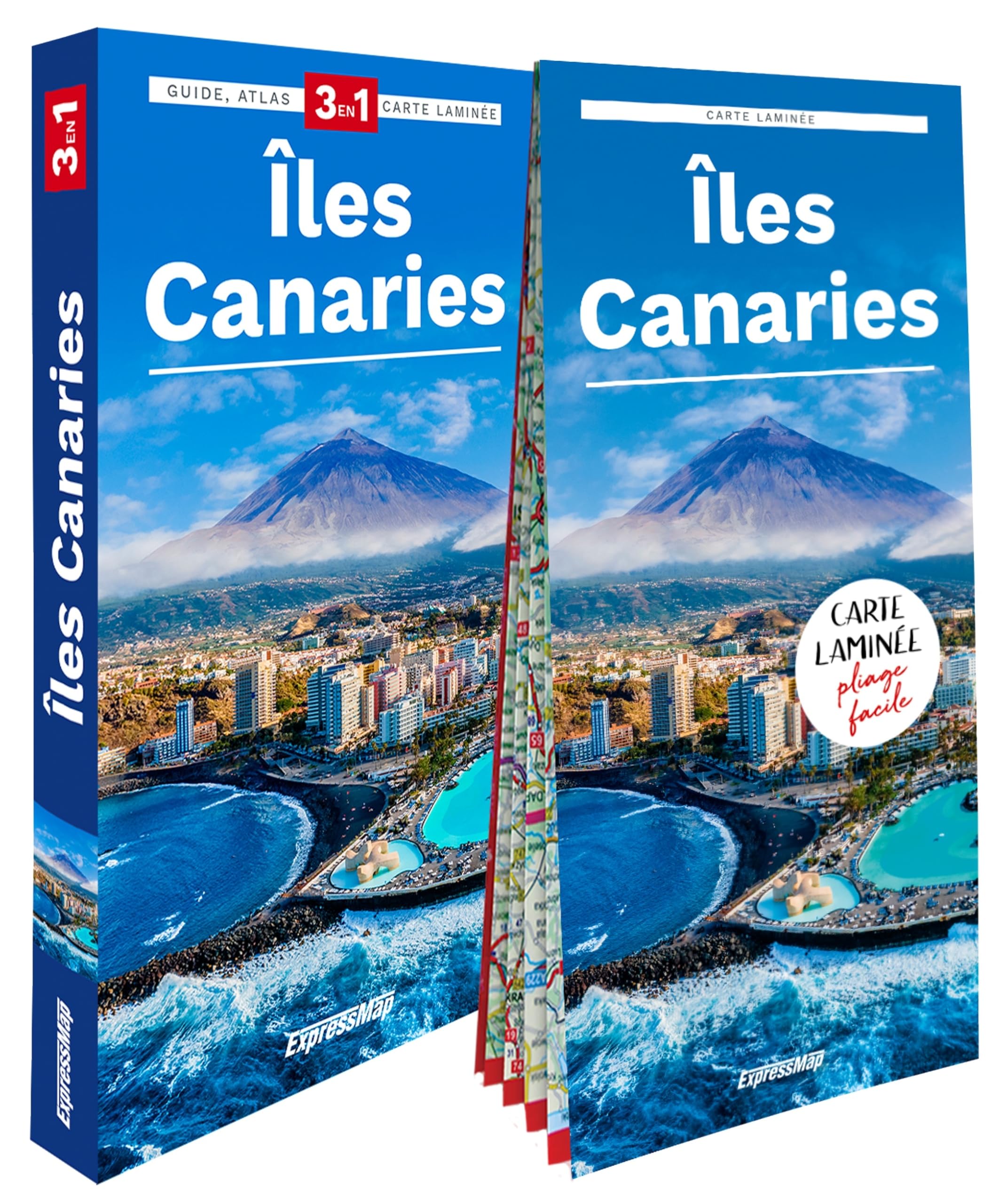 Îles Canaries (guide 3en1): Guide + Atlas + Carte laminée 1/150 000