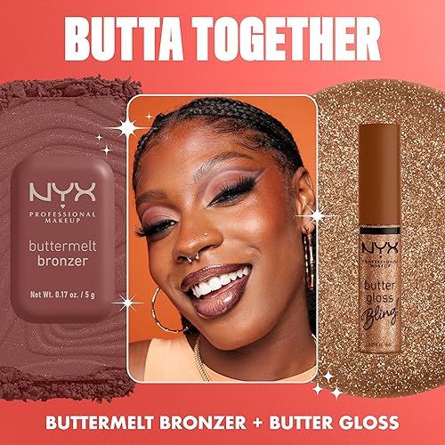 Miniatura 47 de NYX PROFESSIONAL MAKEUP Butter Gloss - Brillo de labios no pegajoso, tono marrón achocolatado (Ginger Snap)