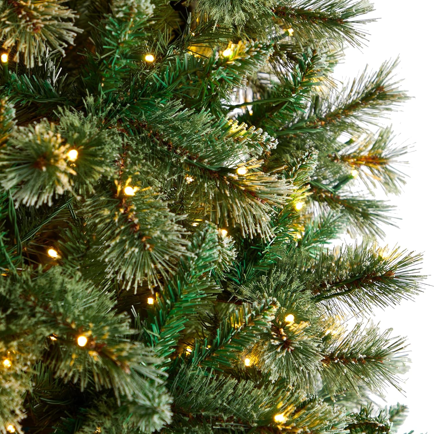 Nearly Natural 10ft. Wisconsin Slim Snow Tip Pine Artificial Christmas Tree with 1050 Clear LED Lights