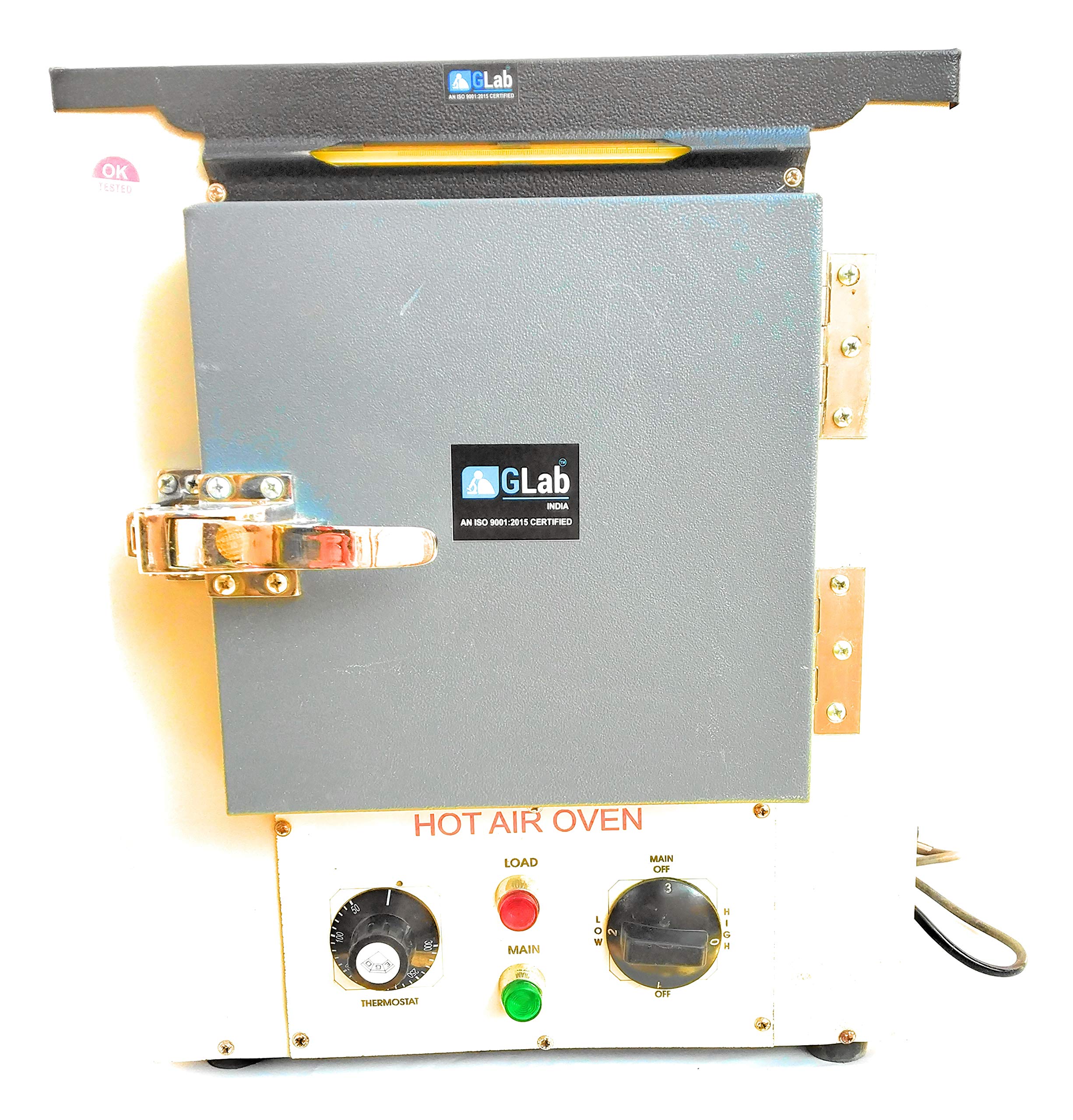 GLAB India Hot Air Oven Inner Chamber SS Laboratory Oven 12 x 12 x 12 Heavy Duty Digital Lab Equipment for Drying Heating and Sterilization