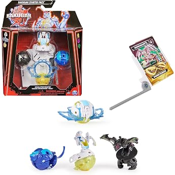 BAKUGAN - Starter Pack - Special Attack MANTID, Titanium DRAGONOID AND TROX - Action Figures Collectible Cards - Random Model
