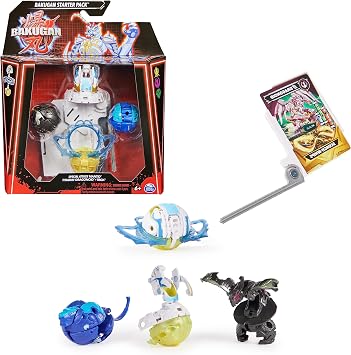 Bakugan 3.0 Starter Pack - 2 Balls, 1 Special Attack Ball, 1 Battle Ring, 1 Launcher Card and 9 Cards - Toy Collection - Childrens Toy Age 6+ Random Model