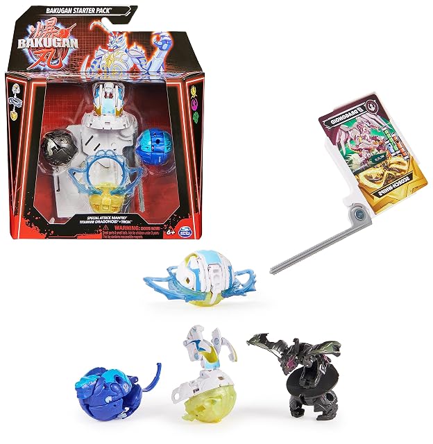 BAKUGAN - Starter Pack - Special Attack MANTID, Titanium DRAGONOID Y TROX