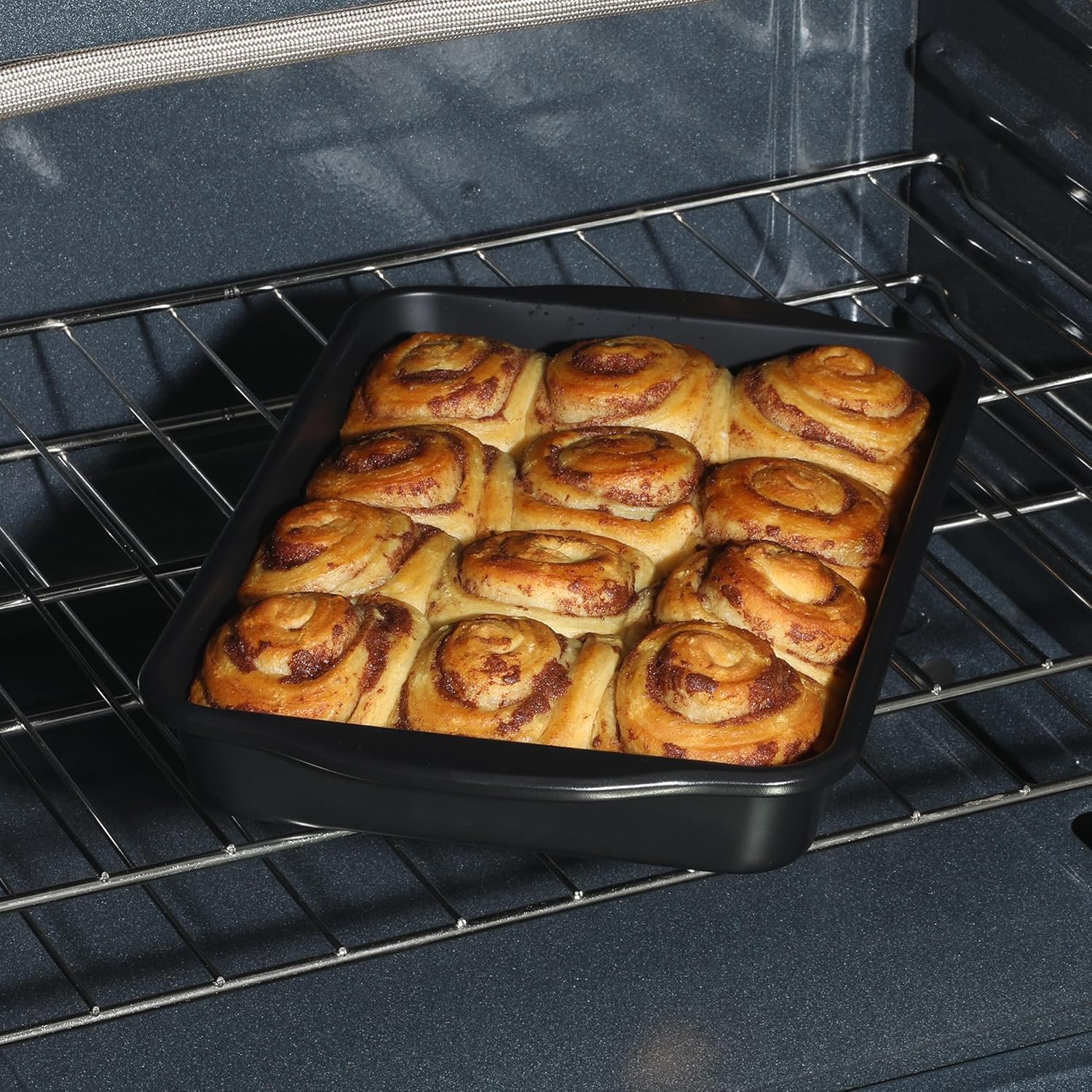 Oster Teston 13 x 9 Inch Rectangular Baking Pan, Nonstick Carbon Steel Cake Pan, Matte Black, PFAS-Free, Oven-Safe, Easy Clean Bakeware - Image 6