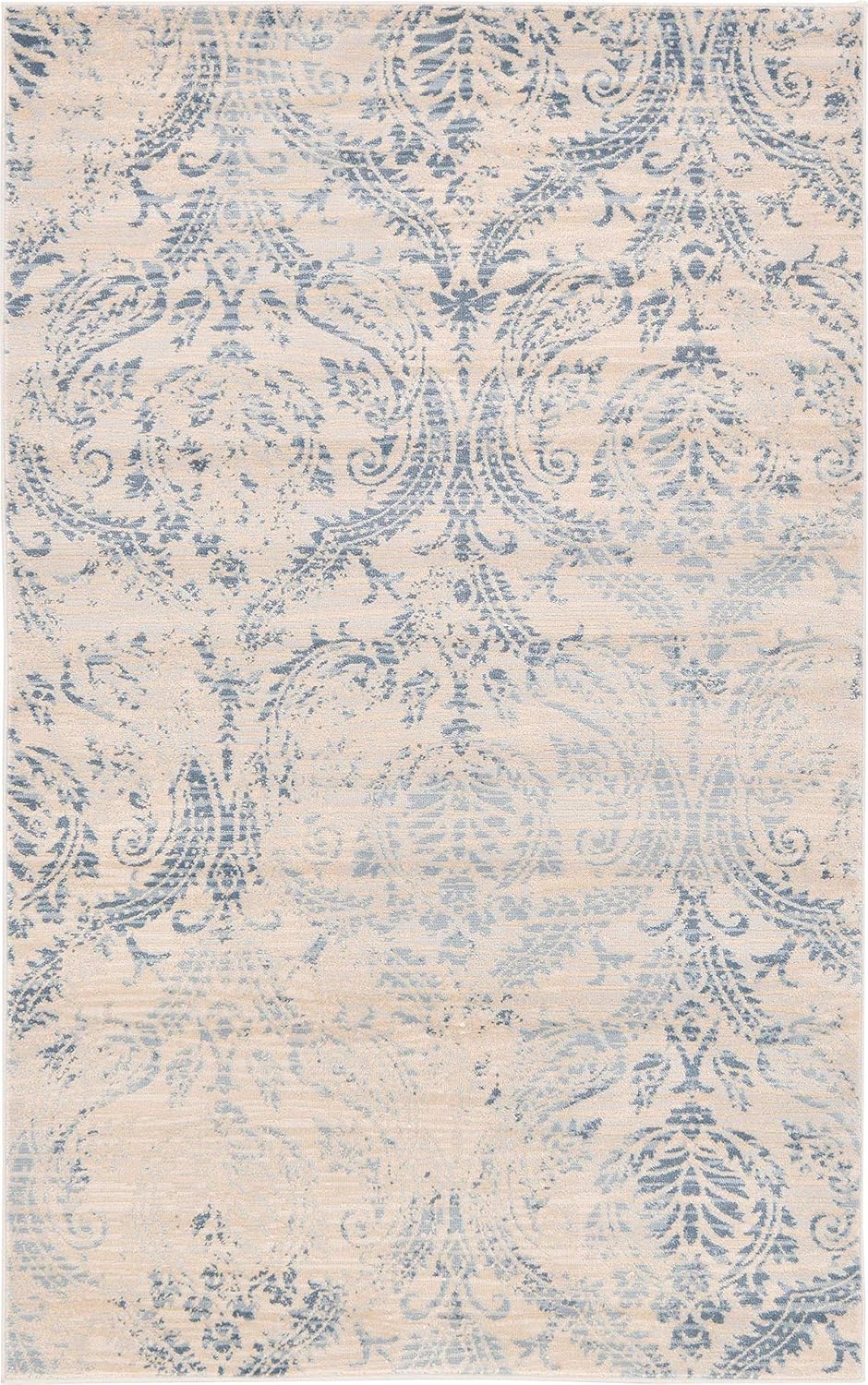 Unique Loom Paris Collection Pastel Tones Traditional Distressed Blue Area Rug (3' 3 x 5' 3)