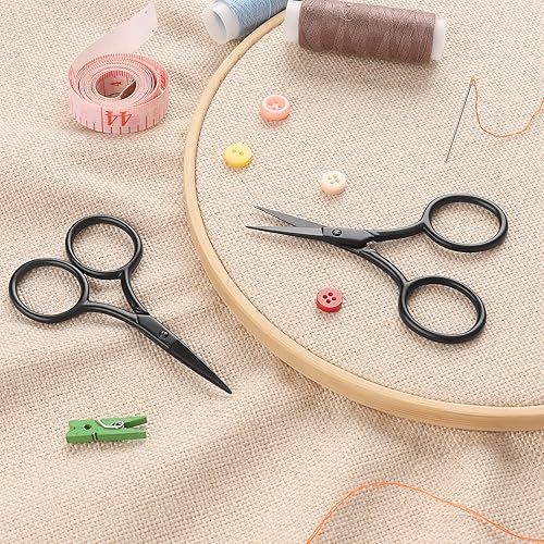 Miniatura 7 de Asdirne Tijeras de 3.7 pulgadas, cuchillas de electroforesis de acero inoxidable, afiladas y resistentes a la corrosión, mango cómodo, adecuadas