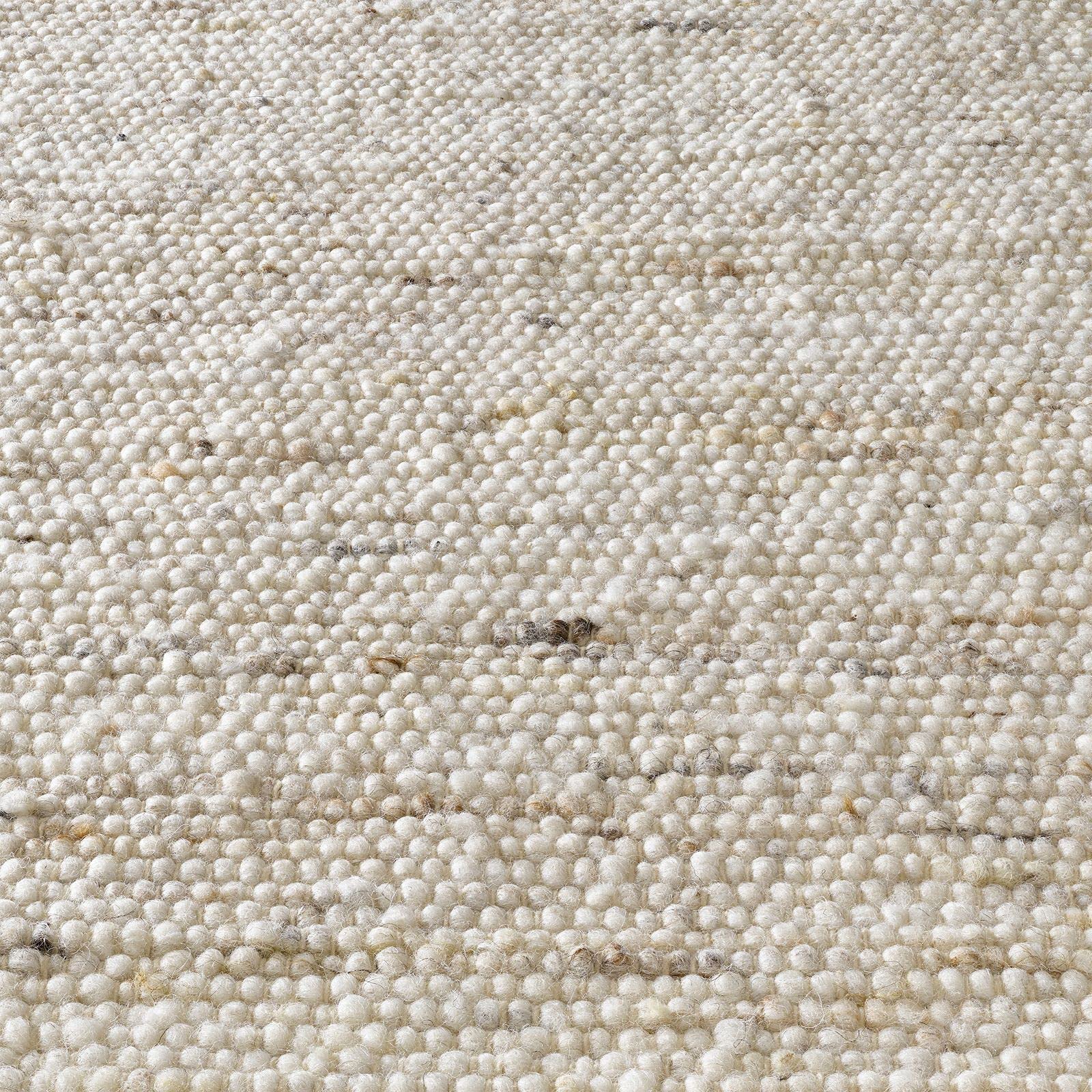 Taracarpet Handweb-Teppich Malmoe Wolle im Skandinavischem Landhaus Design Wohnzimmer Esszimmer Schlafzimmer Flur Läufer beidseitig verwendbar beige 140x200 cm