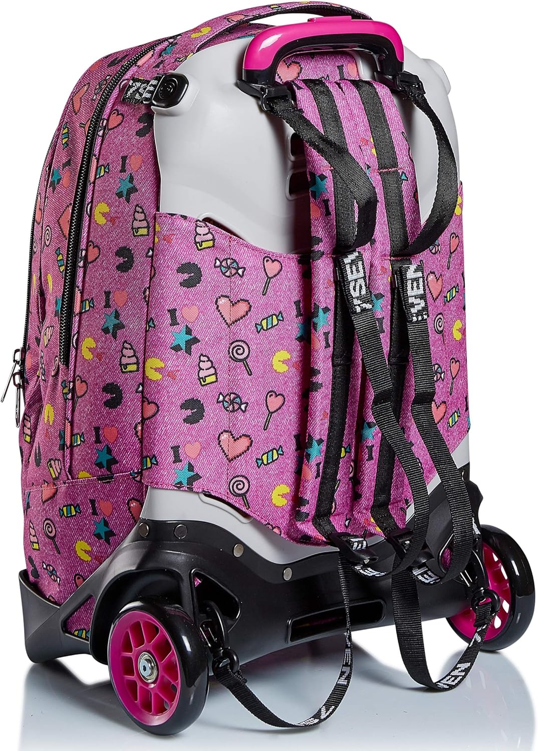 Seven Trolley Scuola Sganciabile Jack 2 Ruote, 3 in 1, Triplo Uso, Zaino Con Carrello Sganciabile, Zaini Trolley, Scuola Tempo Libero, Bambine e Ragazze