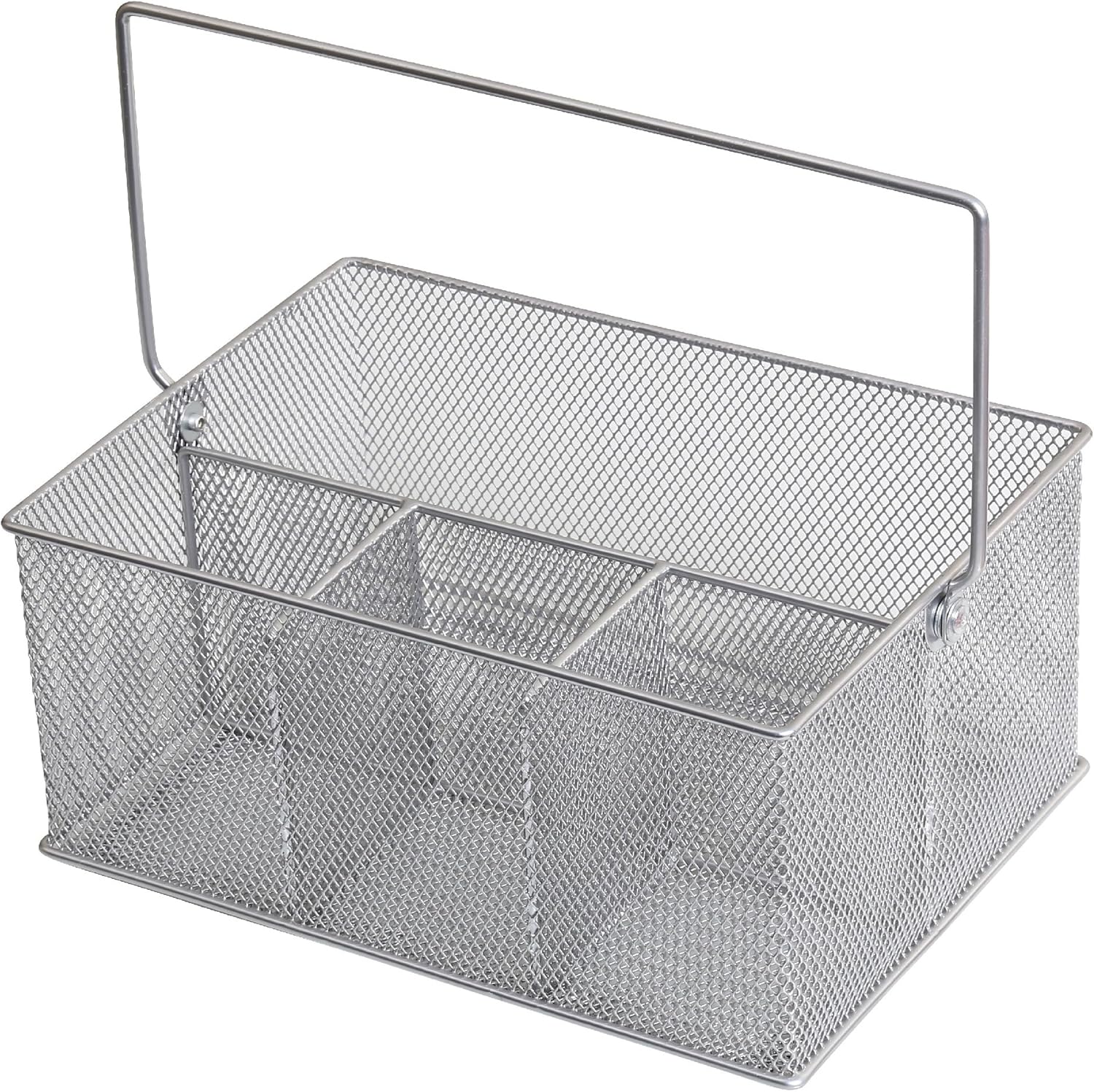 YBM HOME Mesh Silver Condiment Caddy / Kitchen Supply, Utensil, Napkin Holder (w'7 L'9.1/4 Depth 4'3/8 Inch) 1151M (1)