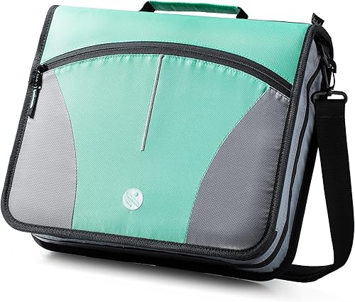 Carpeta con cremallera de 3 anillos de 3 pulgadas, color verde menta
