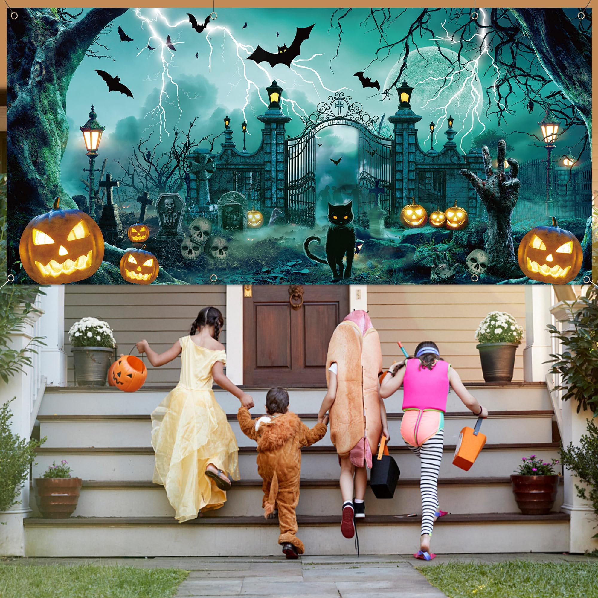 HAKOTOM Couverture De Porte De Père Noël Décorations Extérieures De