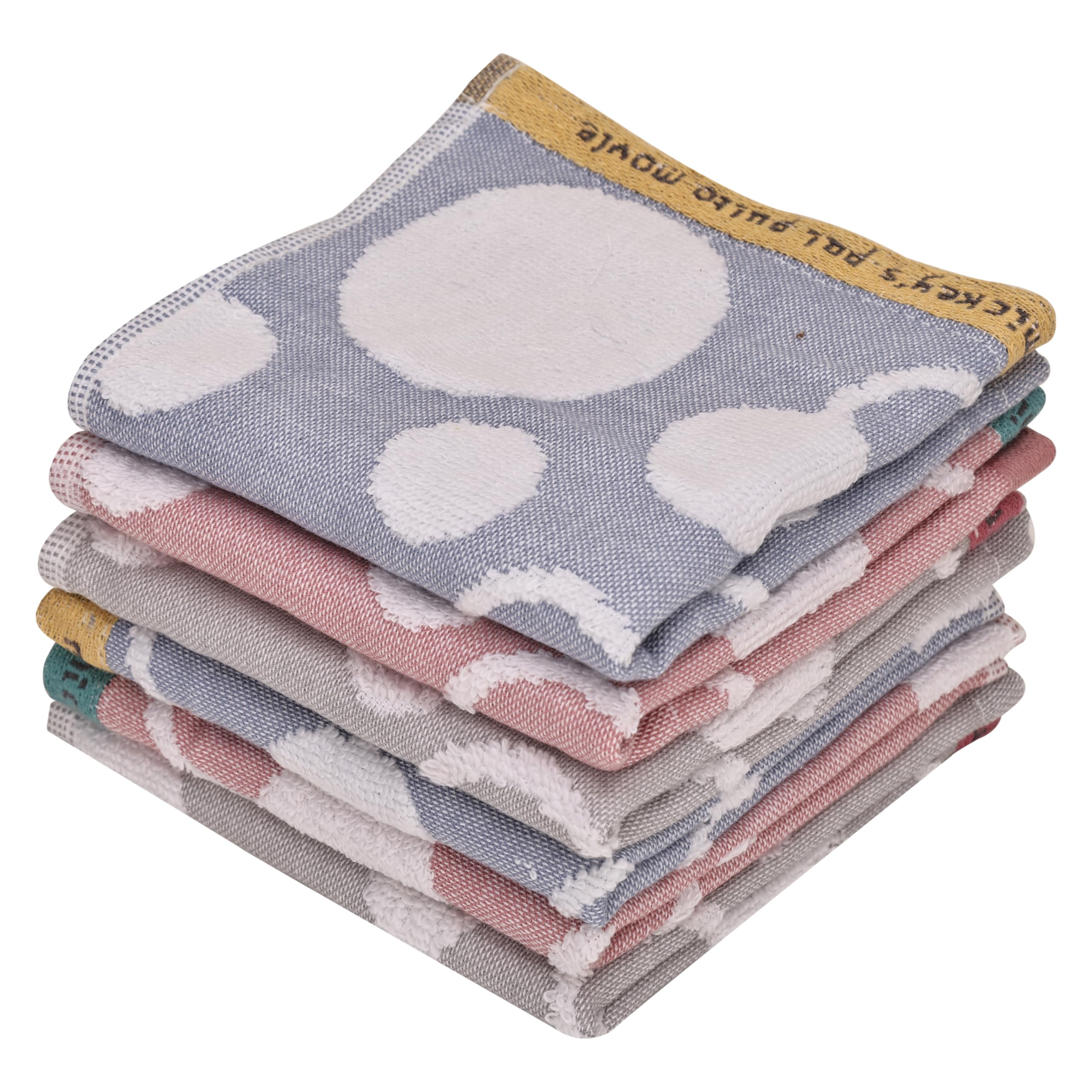 Khillayox Microfiber 400 GSM Women's Floral Printed Handkerchief - Lightweight Extra Soft and Super Absorbent Hankies, Rumal for Girls - Set of 6 (25x25 CM)