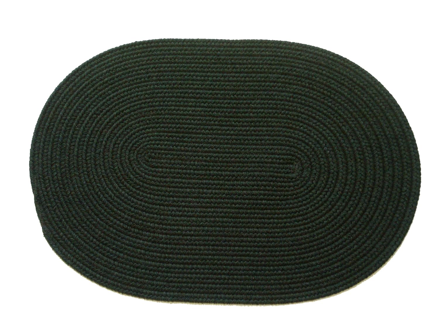 Buy Solid polypropylene Oval Braided Rug, 4 by 6feet, Spruce Green