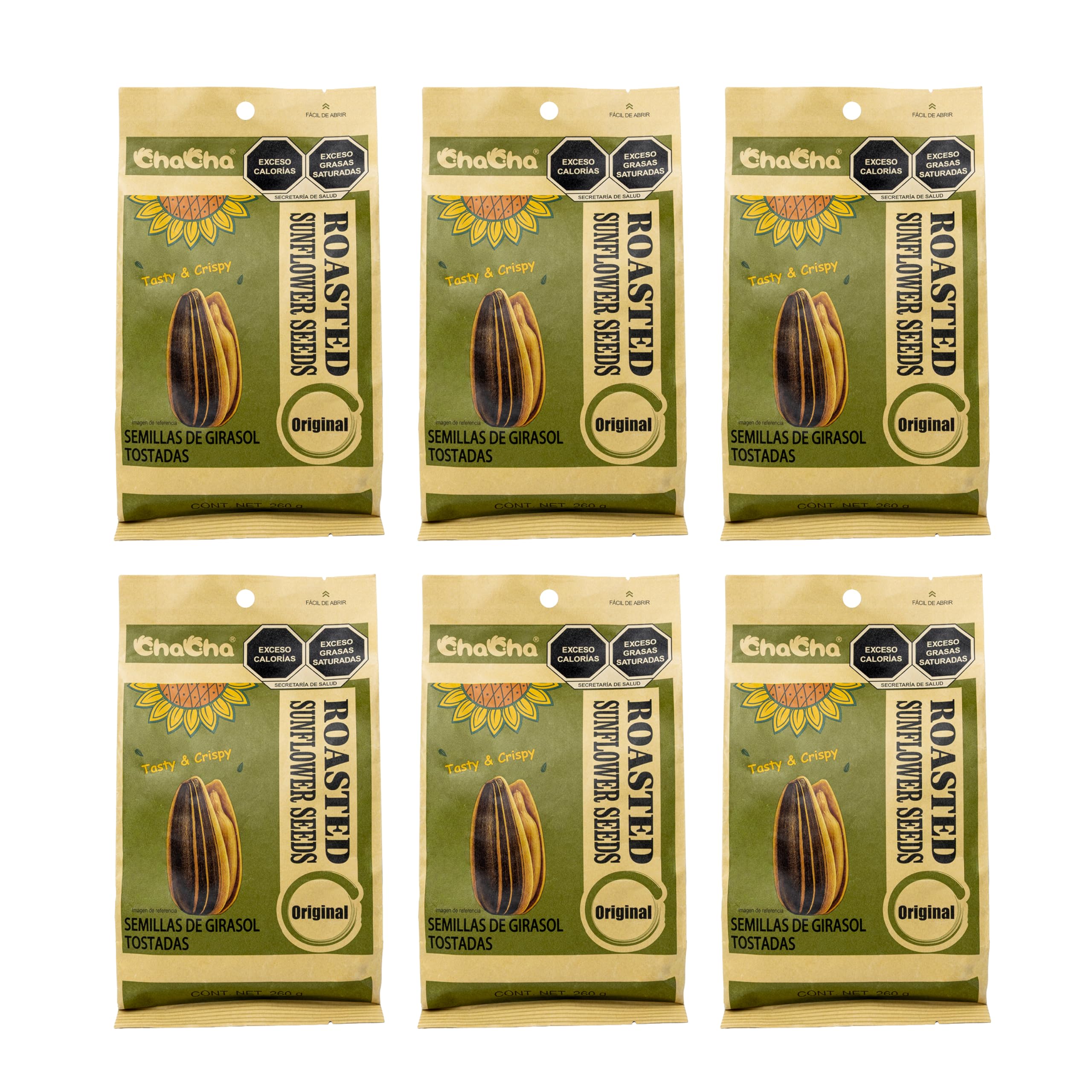 Cha Cha Sunflower Seeds (Roasted) 250g 100% Natural Flavor (16 Bags)