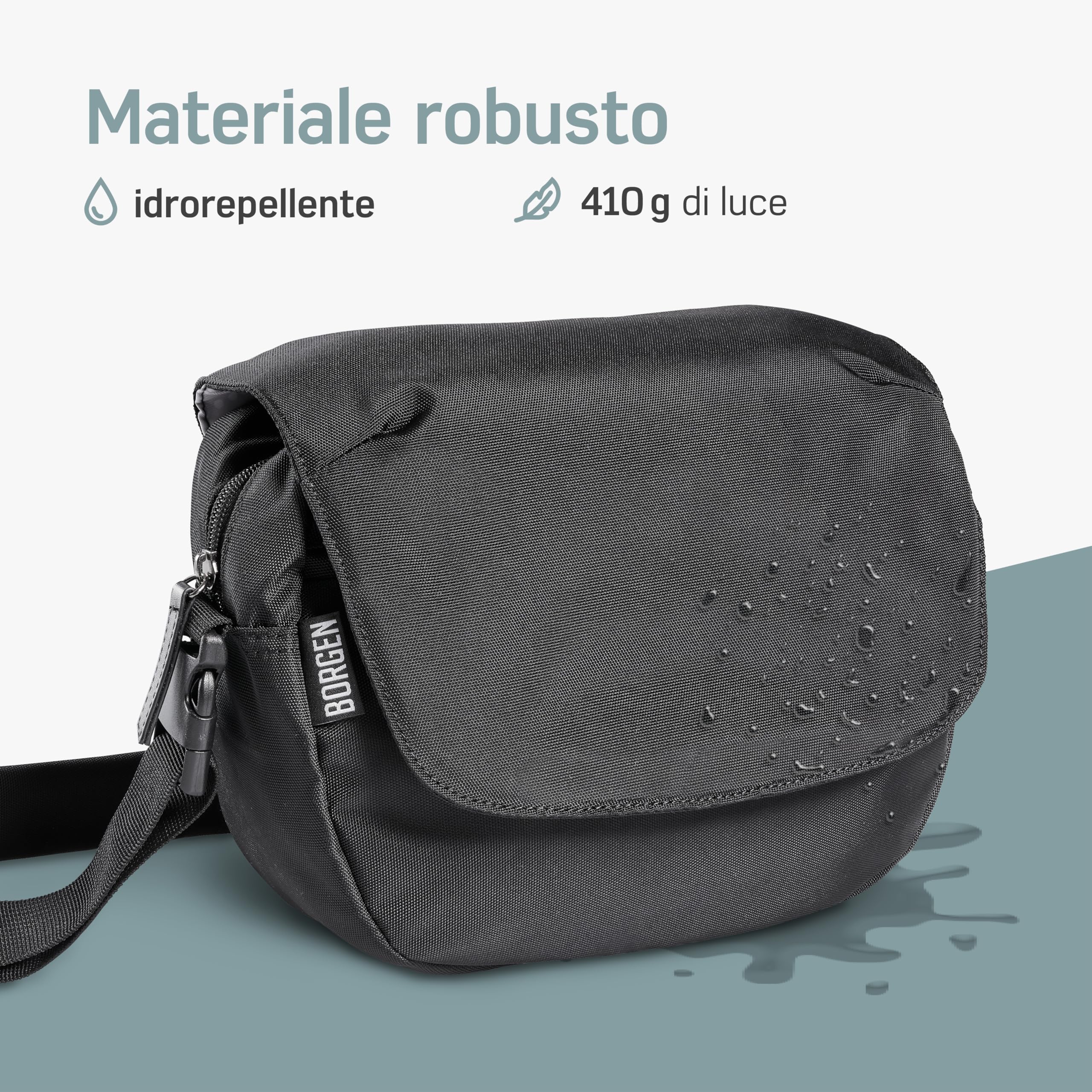 Borgen KLICKfix Borsa per manubrio bicicletta – Idrorepellente e capiente borsa per manubrio bicicletta 5 L – Borsa per manubrio bicicletta