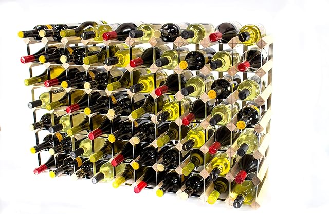 Classic 70 Bottle Pine Wood and galvanised Metal Wine Rack Ready Assembled