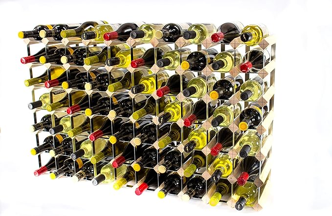 Cranville Weinregal Aufbewahrung 72 Flasche Walnuss Fleck Holz/Schwarz Metall