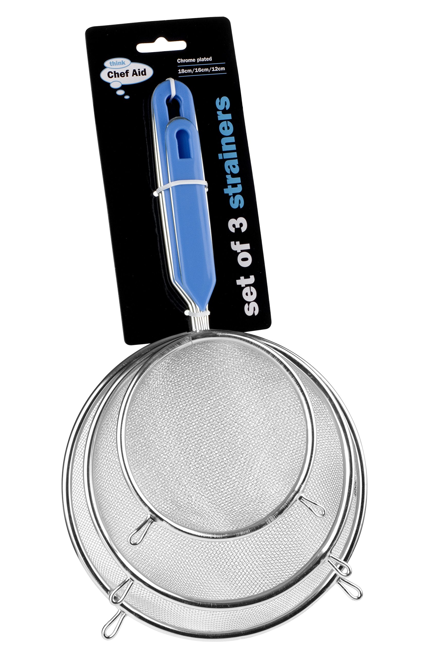 Chef Aid3Pc Chrome Plated Strainer