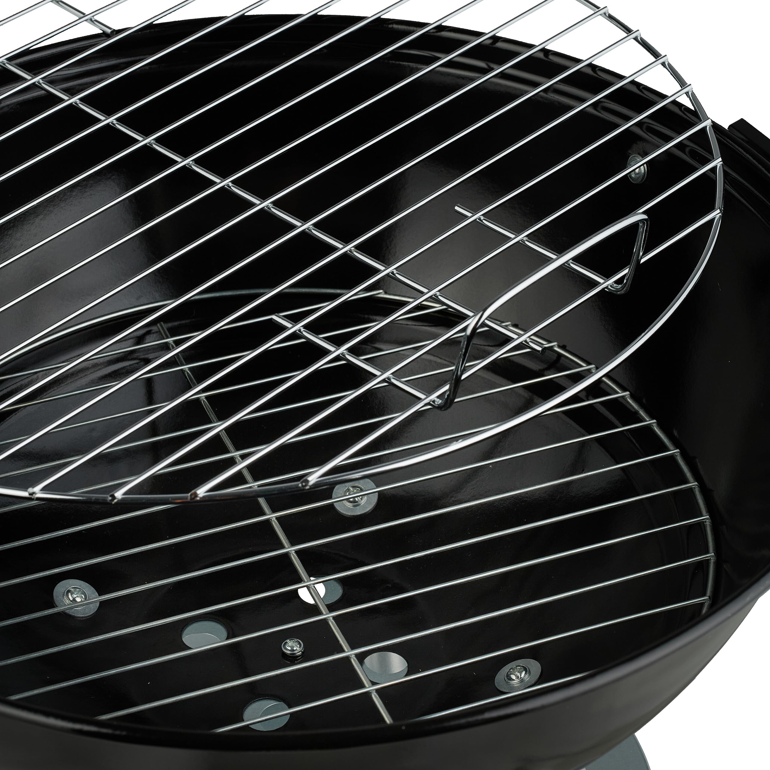 Relaxdays Barbacoa Carbón, 44 cm Ø, Parrilla con Recogedor de Cenizas, Asador Carne, Verdura, con Ruedas, BBQ, Negro
