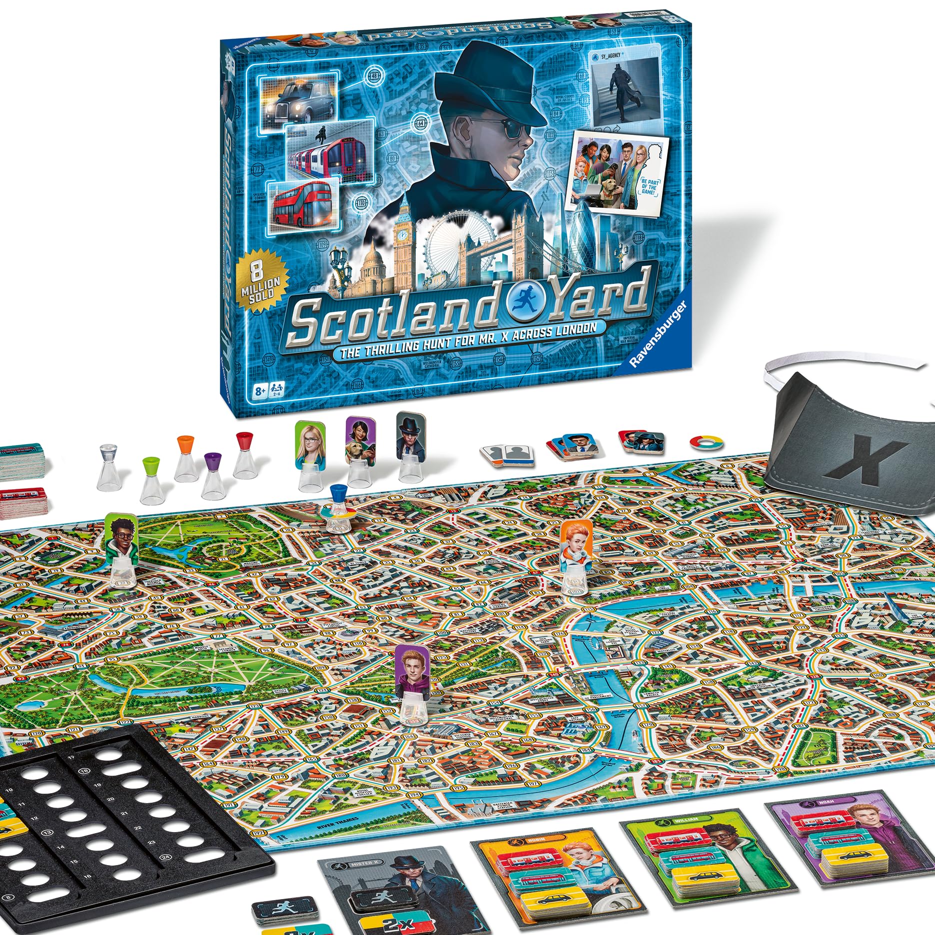 Ravensburger Scotland Yard Strategy Board Game for Kids and Adults, Detective Chase Game with Mr X, 2 to 6 Players, Ages 8 Years and Up
