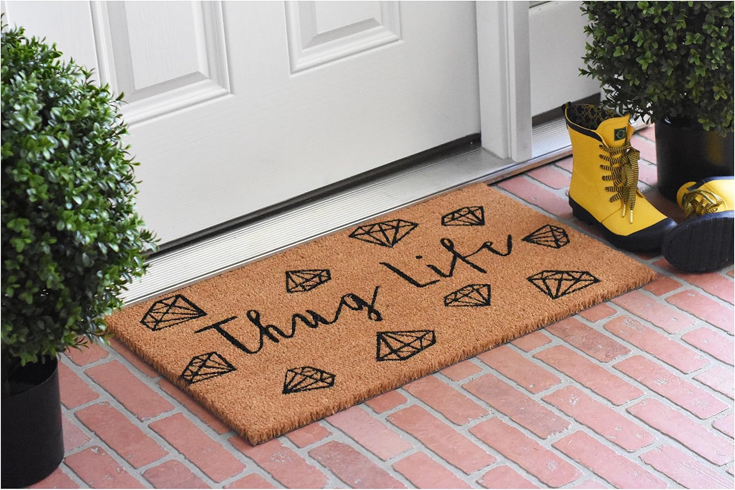 Calloway Mills 103791830 Thug Life Doormat, 18" x 30", Natural/Black
