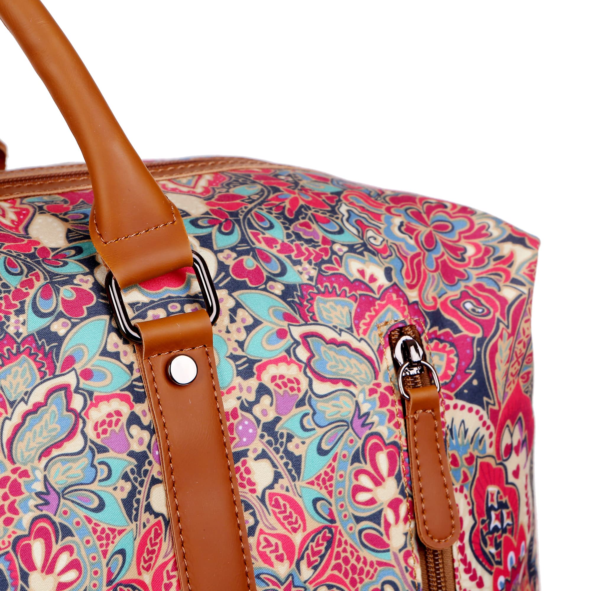 BAOSHA Bolso de viaje para mujer, bolso de fin de semana por la noche, equipaje de mano HB-05, H, 53.4 x 45.7 x 25.4 cm, Casual Floral