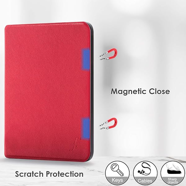 Forefront Cases Funda para Kobo GLO HD (Modelo: N437-2014) - Delgado, Ligera y Protectora Funda para Kobo GLO HD - Smart Auto Sueño Estela Función (Carcasa) - Rojo - 4
