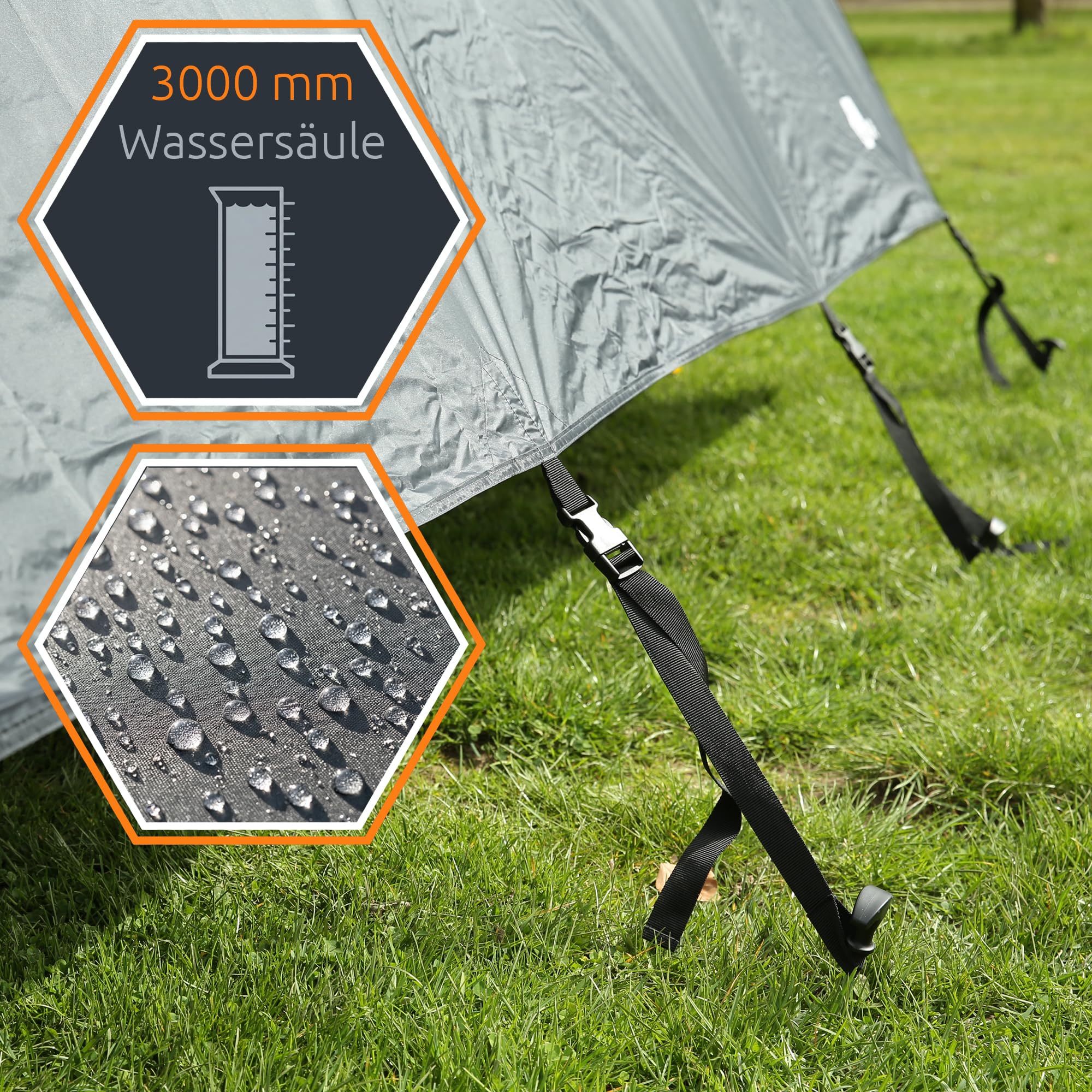 your GEAR Korsika 2.4 - Markisenwand-Set mit Vorderwand und 2 Seitenwänden - Schutz vor Sonne, Wind und Regen