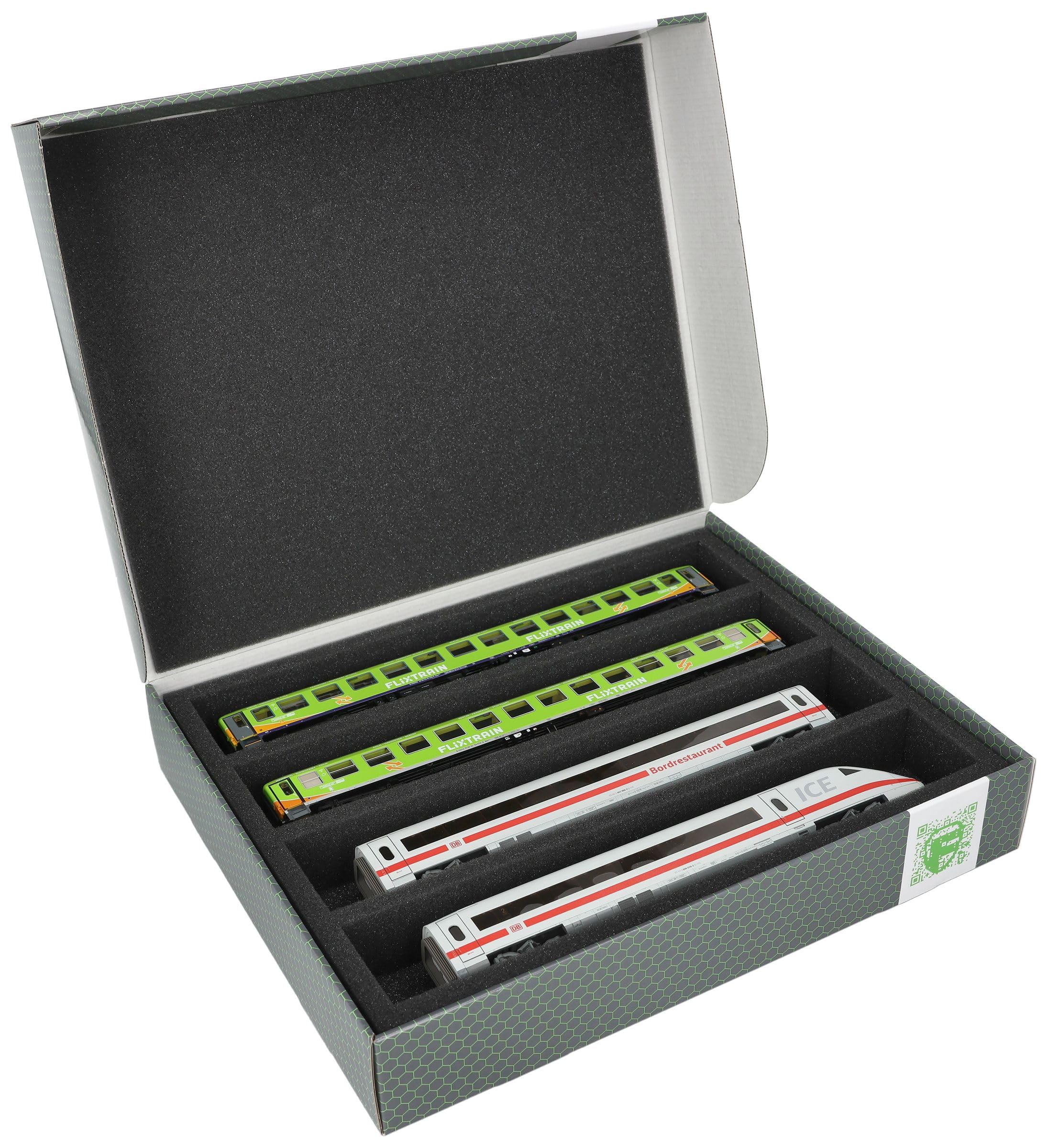 Feldherr Storage Box FSLB055 Per Modellini Di Locomotive, Carri E Veicoli Ferroviari - 4 Slot Per Scartamento H0 - Orizzontale, Amount:2 Pcs.-image