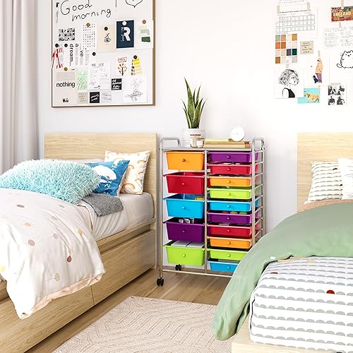 Miniatura 4 de Seville Classics Carrito de almacenamiento organizador de utilidad rodante, para oficina en casa, escuela, aula, álbum de recortes, pasatiempos,