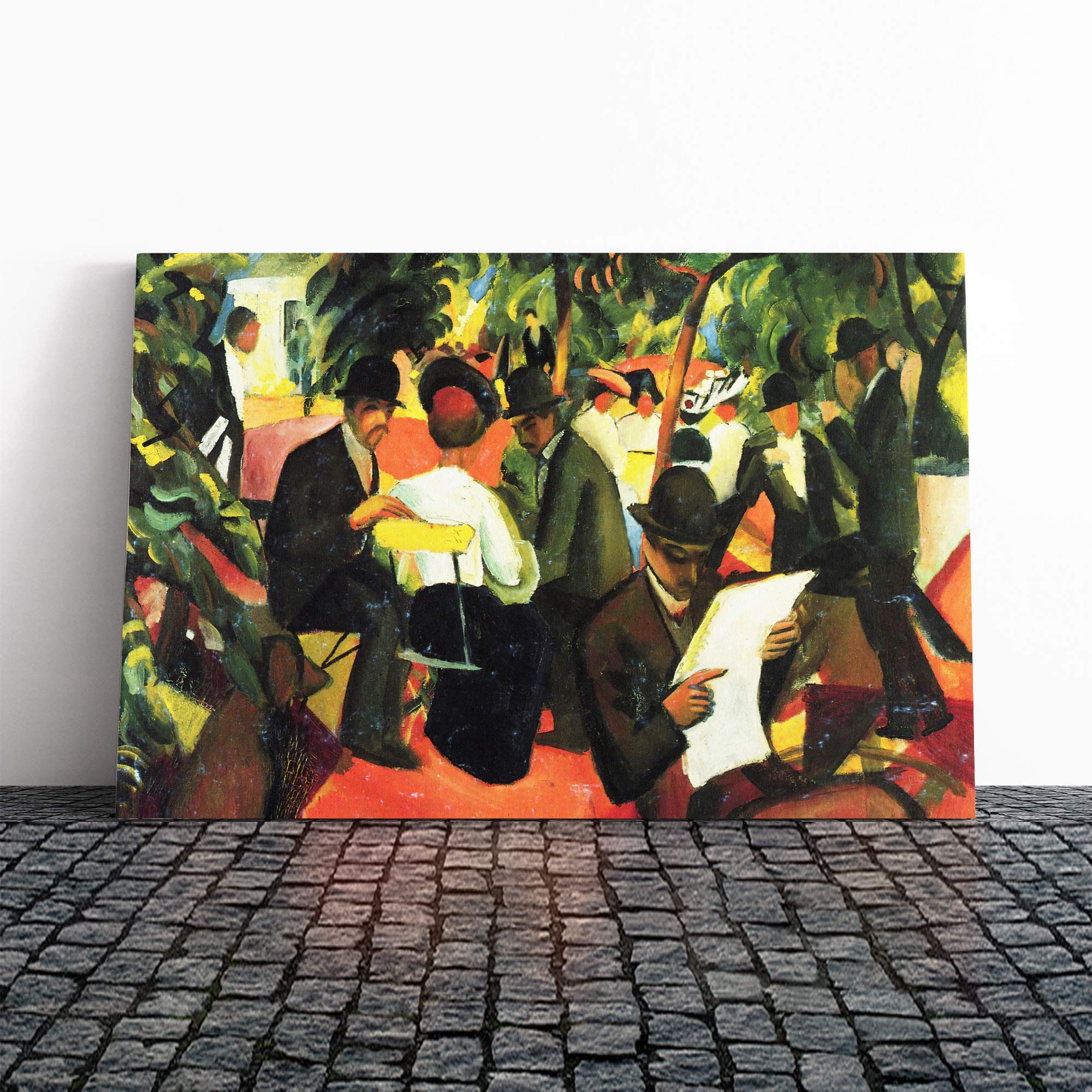 August Macke Seated People Canvas Print | Gallery Wrapped 30mm Frame Wall Art | 20x14 inches | Ready to Hang | Modern Picture | Living Room Bedroom Lounge Office