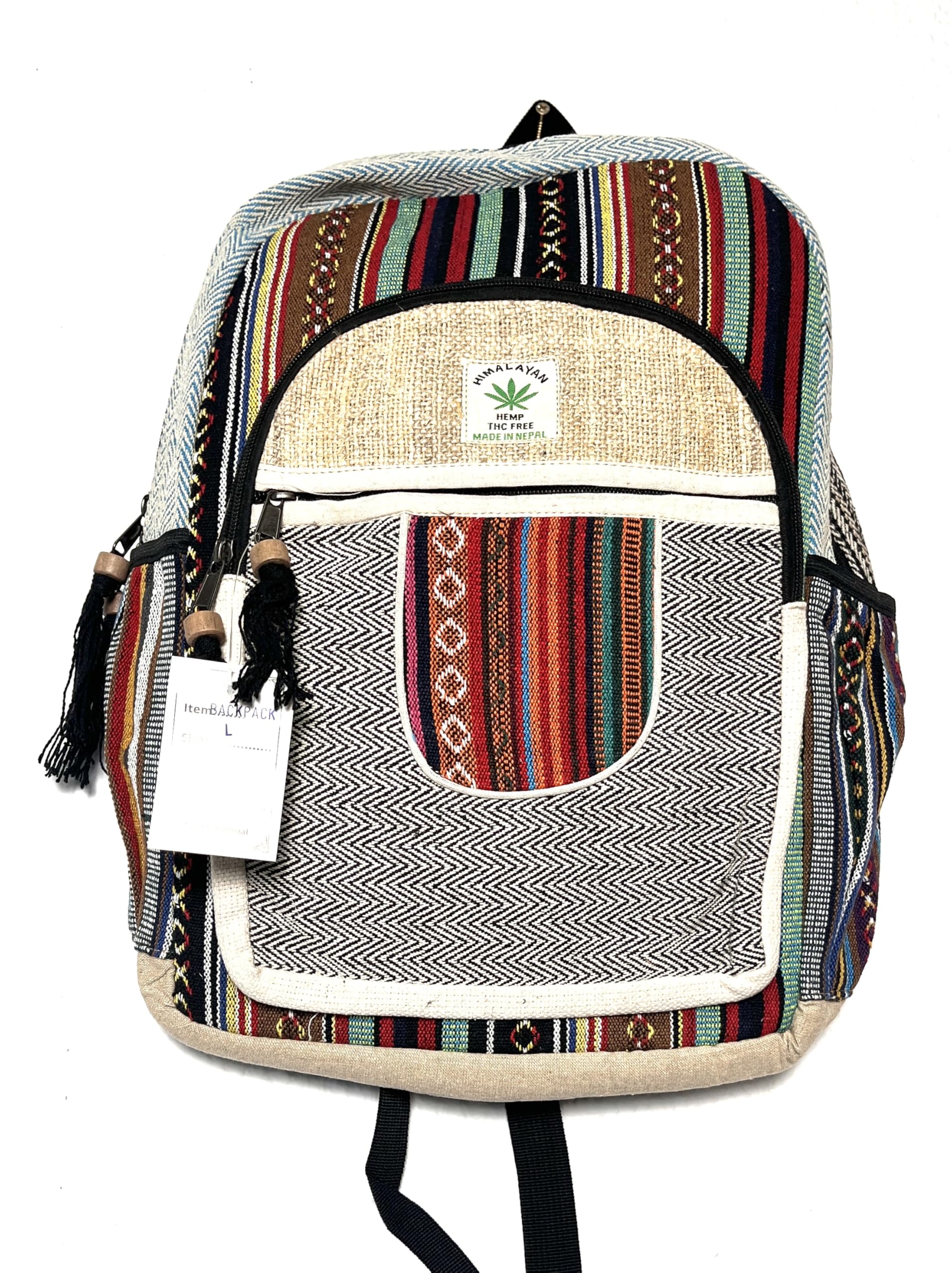 HCZ Zaino Hippie Nepal, Multicolore U, grande