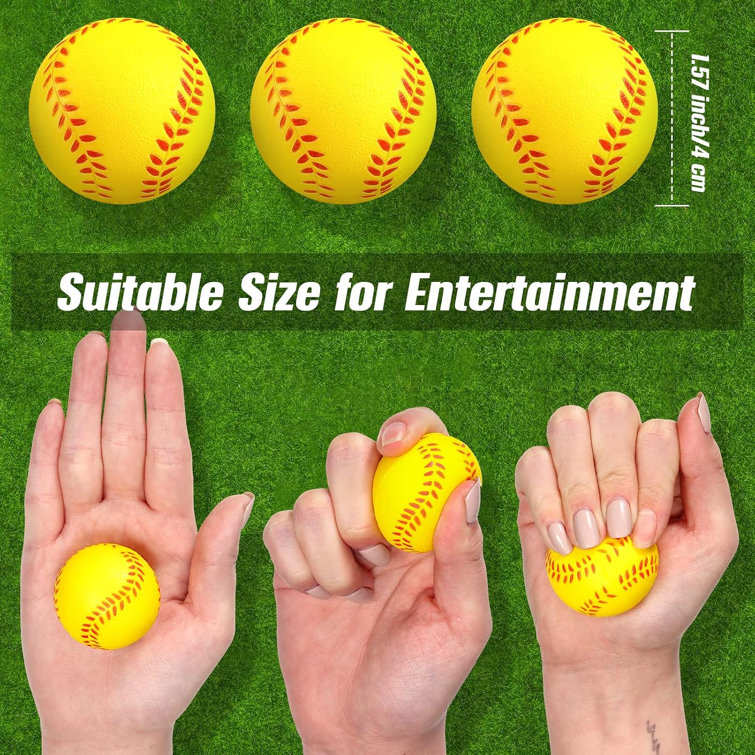 Zhanmai 36 Pack Mini Softball Stress Ball Softball Party Favors Squeeze Foam Sports Balls Toy for Stress Anxiety Relief Bag Stuffer Gift Fillers School Carnival Reward Ball Game Birthday Party Supply