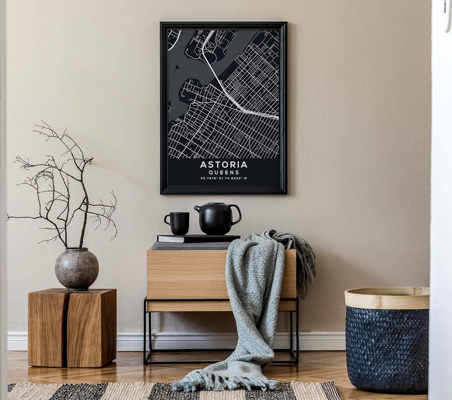 Map of Astoria, Queens, Evening (16×20) – Yaxa Guatemala