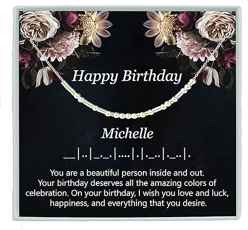 Happy Golden Birthday Morse Code Necklace Gift Friend Bestie Christmas Gift