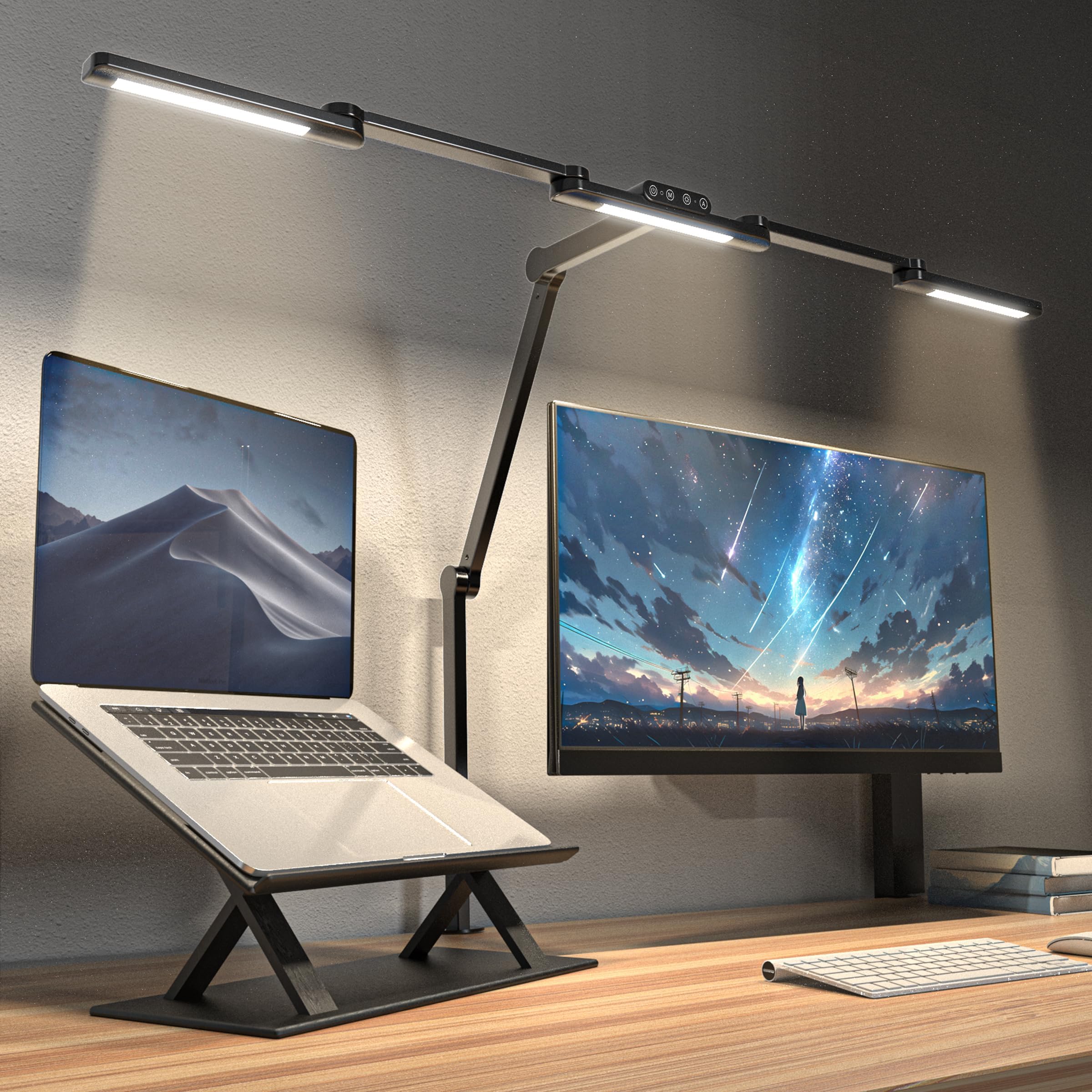 sympa LED Desk Lamp, 24 W 105 cm Desk Lamp, Clampable, 5 Colour