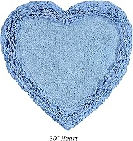 Vista 7 de Better Trends Alfombras en forma de corazón de 30 pulgadas, 100% algodón, suave, antideslizante, lavables, absorbentes de agua, para la entrada