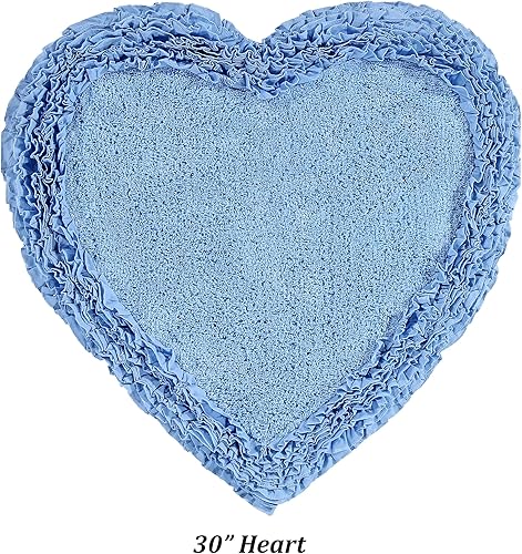Miniatura 7 de Better Trends Alfombras en forma de corazón de 30 pulgadas, 100% algodón, suave, antideslizante, lavables, absorbentes de agua, para la entrada del