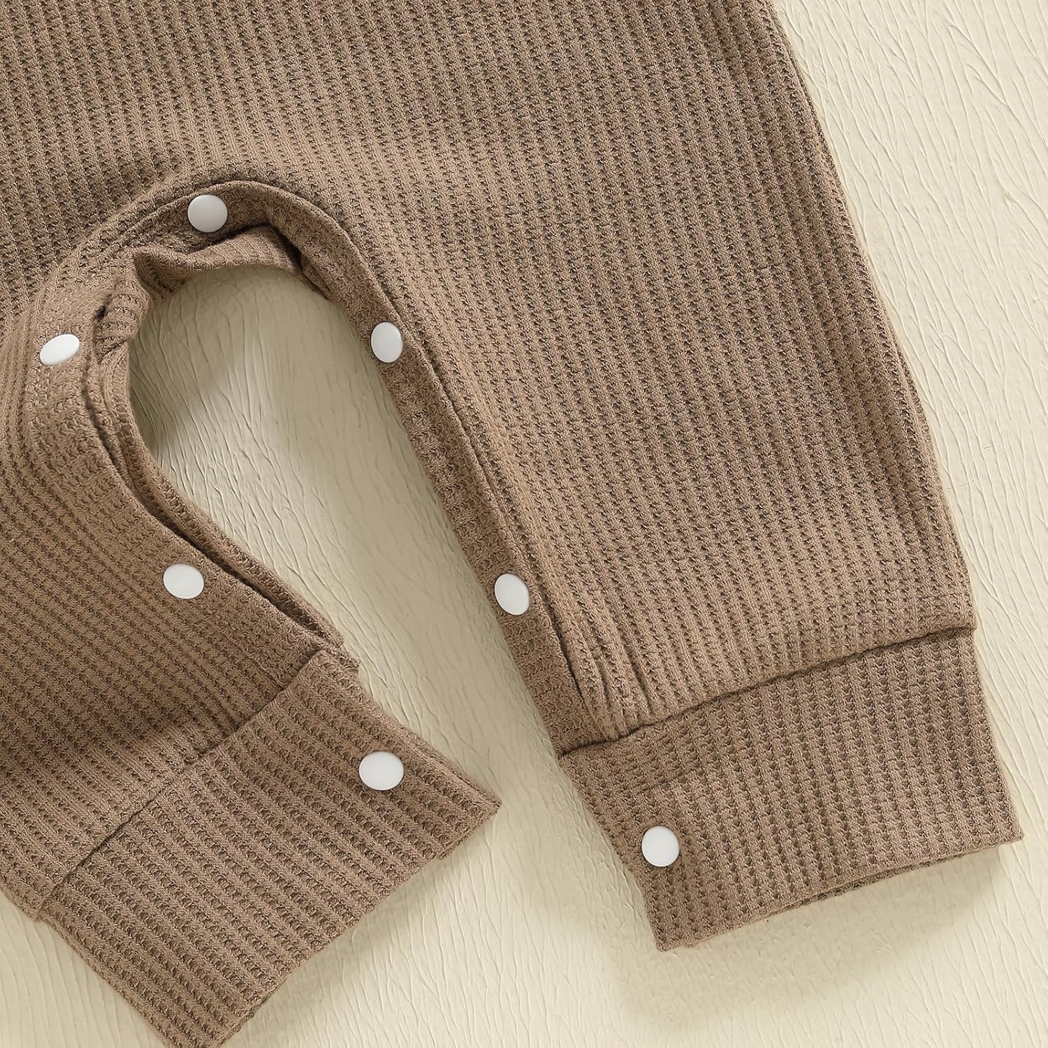 pengnight Baby Boy Clothes Little Bro Romper Newborn Outfit Ribbed Knit Long Sleeve Little Brother Waffled Bodysuit with Hat - Image 7