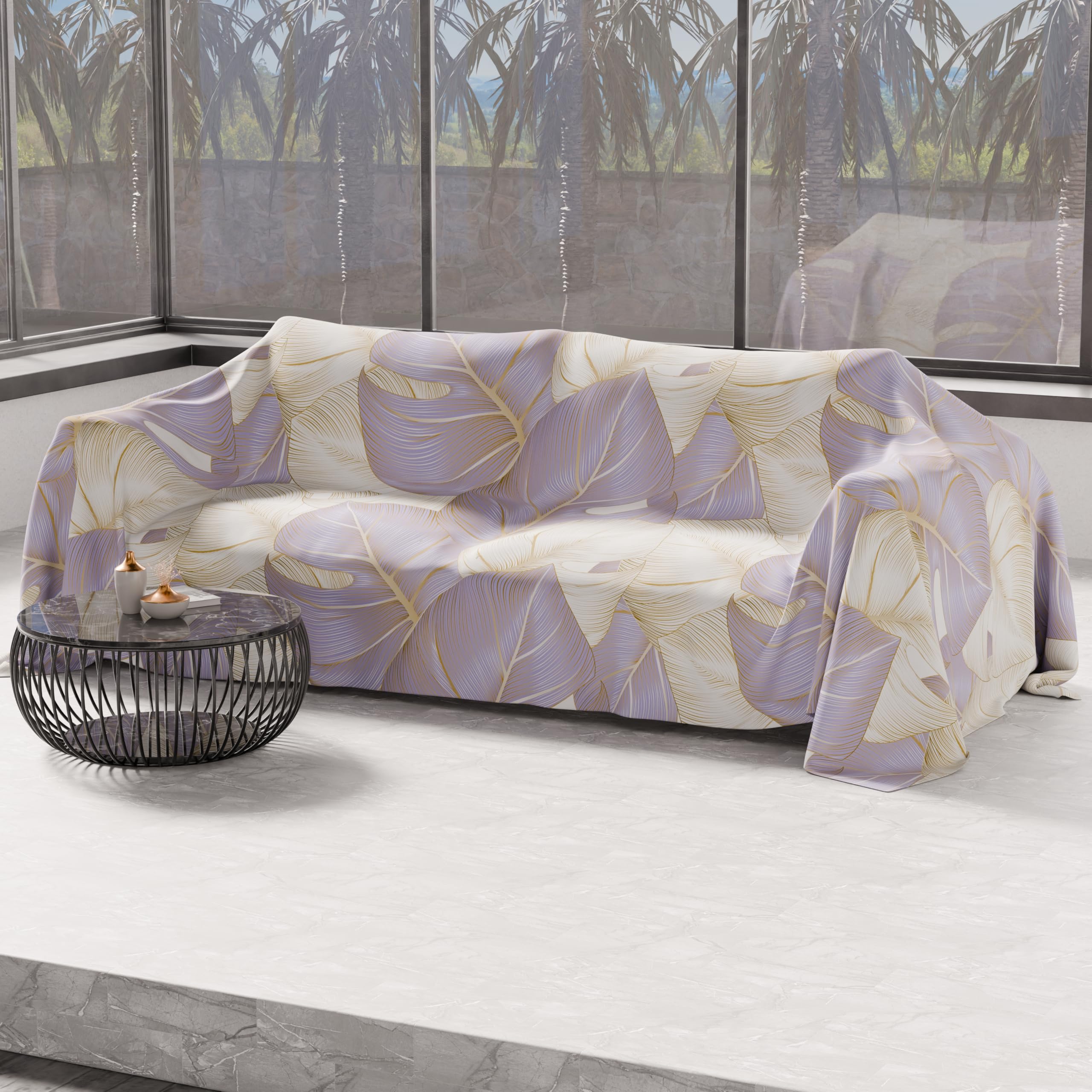 PETTI Artigiani Italiani - Spring Summer Double Bedspread, Lightweight Double Blanket, Bedspread, Tropical Lilac 100% Made in Italy