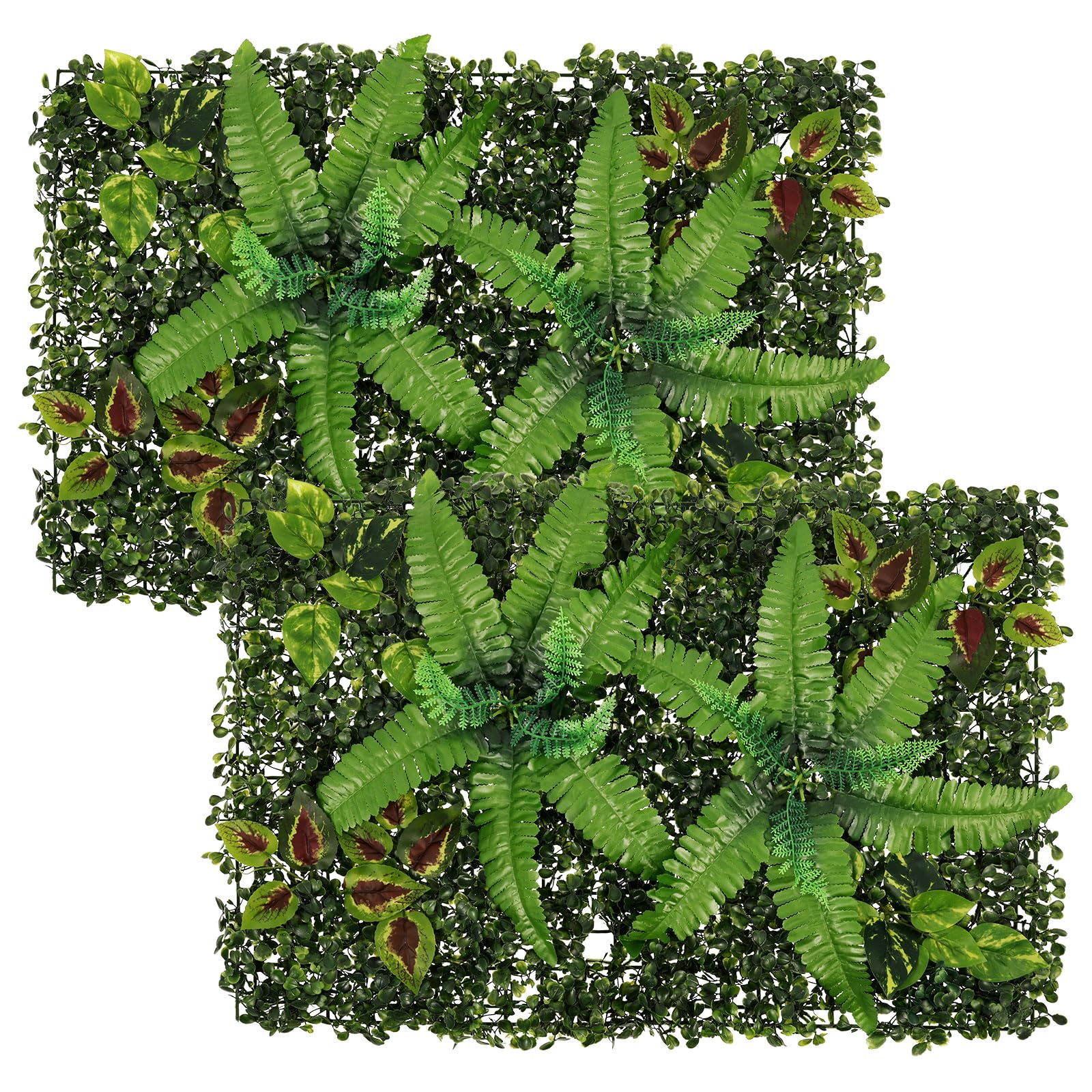2Pcs Artificial Plant Flower Living Wall Panels 60x40cm Artificial Grass Plant Wall Panel Green Privacy Fence Screening Green Grass Backdrop Hedge Fence Screen for Indoor Outdoor Garden Decor(Style1)