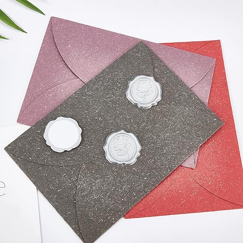 Miniatura 3 de CRASPIRE Calcomanías de sello de cera de rosa plateada, 25 unidadescaja, sellado de sobres, día de San Valentín, boda, flores, calcomanías