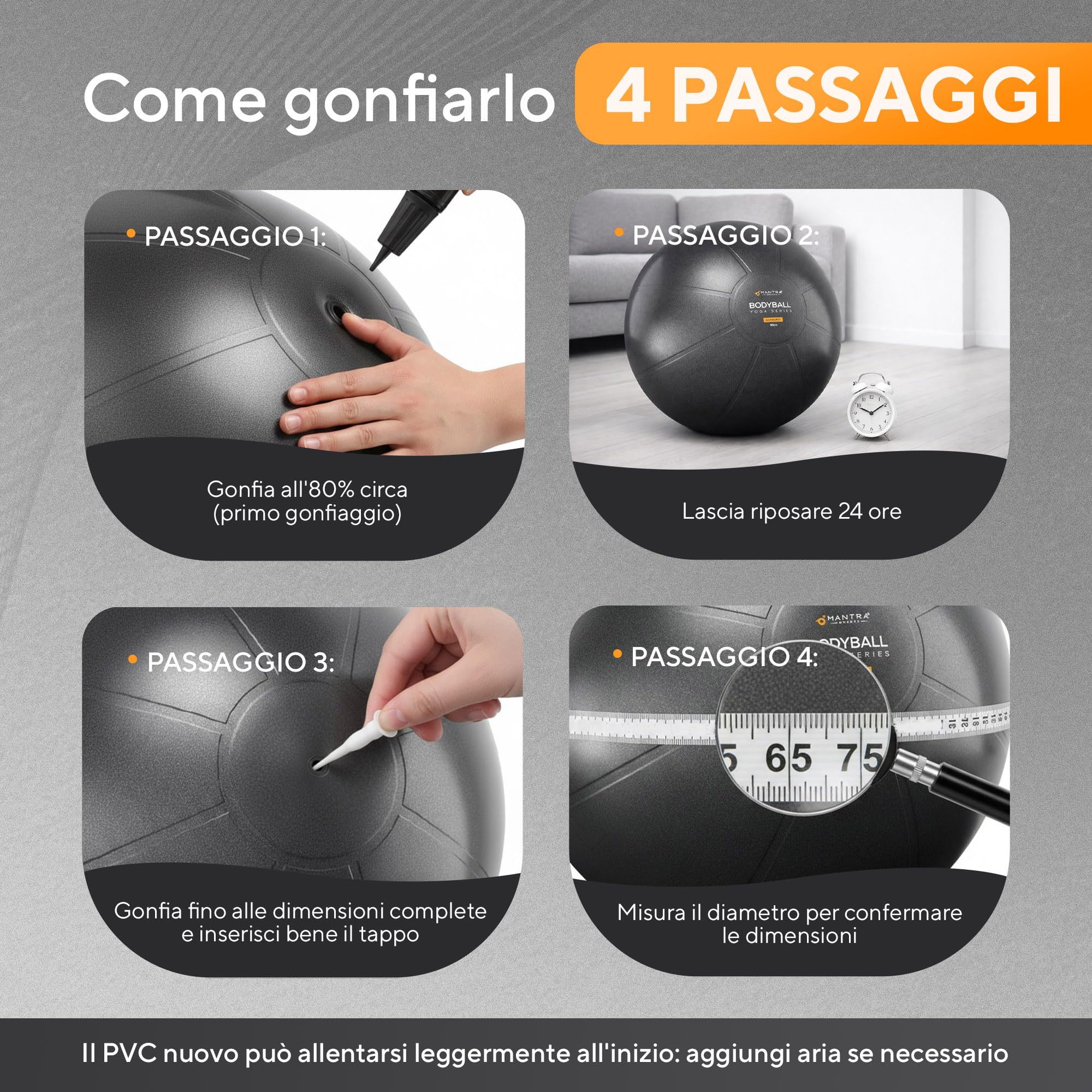 Palla Gravidanza - Palla Pilates, Fitball Yoga, Palla Fitness Medica, Pilates Ball Core Equilibrio Stretching, Fisioterapia, Attrezzi Pilates per Casa, Gym Ball Palestra Ufficio