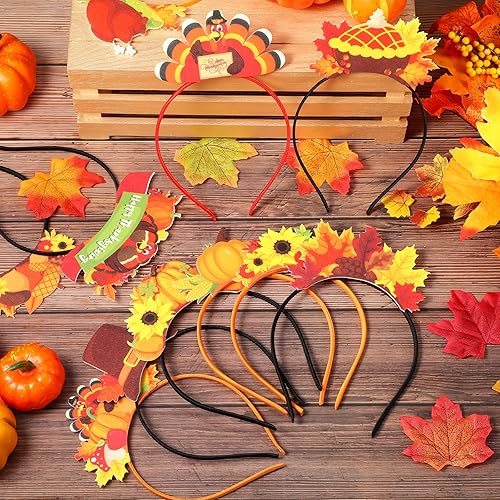 Miniatura 3 de Diadema de Acción de Gracias, 24 unidades, para Acción de Gracias, pavo y fiesta de Acción de Gracias, accesorios para el cabello para fiesta de