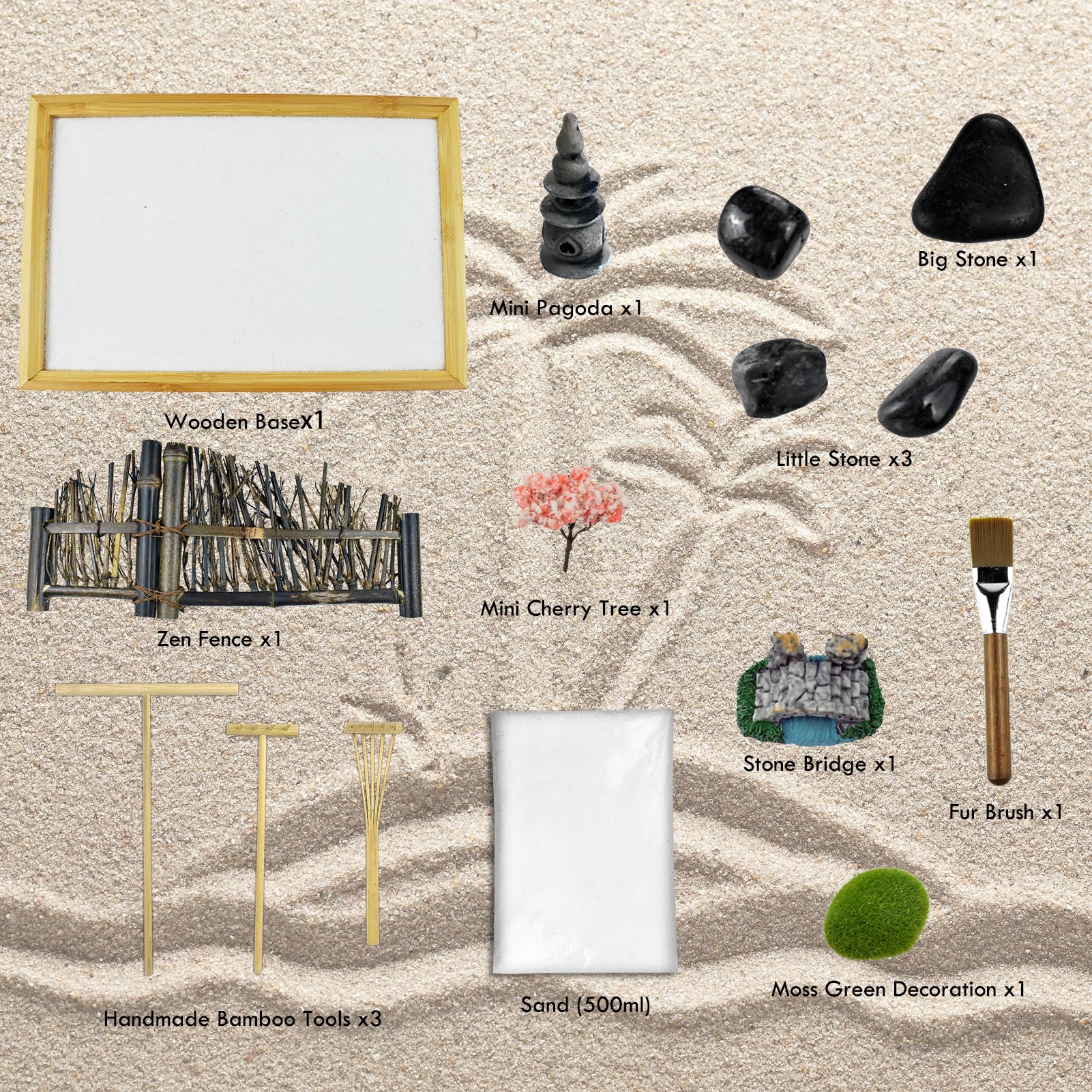 Amazon.com: Artcome Japanese Zen Sand Garden for Desk with Rake