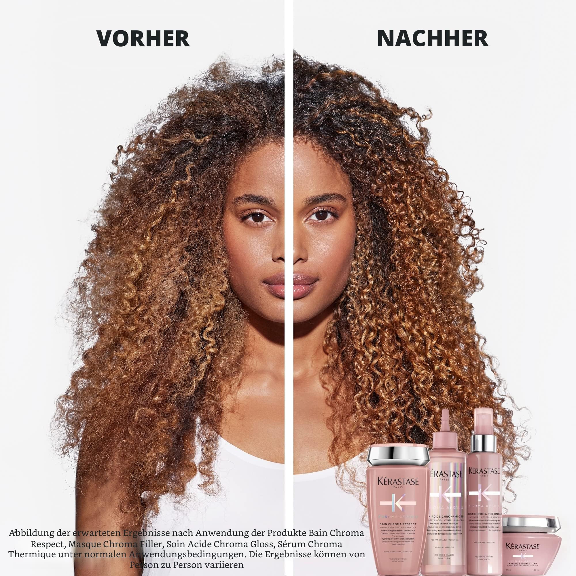 Kérastase Haarmaske für strapaziertes und coloriertes Haar, Gegen Haarbruch und Porosität, Masque Chroma Filler, Chroma Absolu, 200 ml